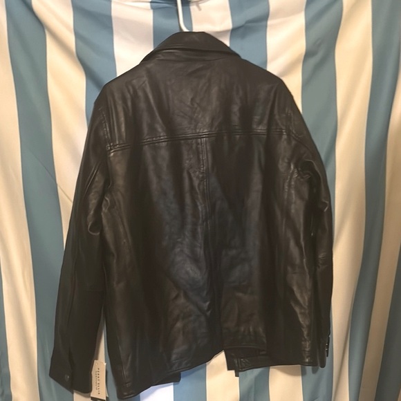 Perry Ellis Black Leather Jacket - Picture 3 of 3